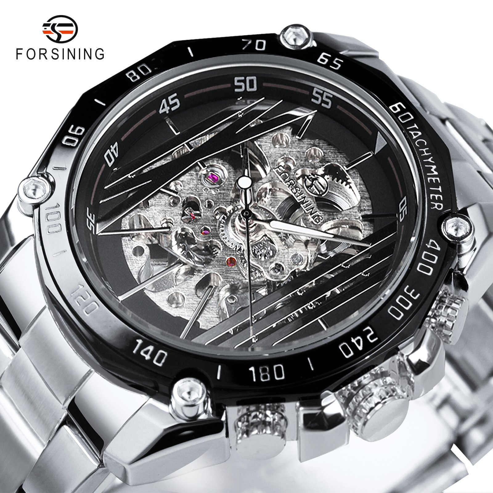 FORSINING Automatic Mechanical Fashion Urban Stainless Steel 10