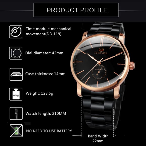 Forsining Simple Mens Watch Automatic Mechanical 6
