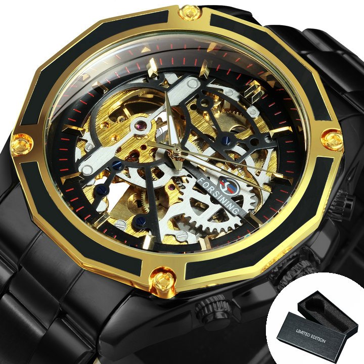 FORSINING Watch Gold Luxury Mechanical 14