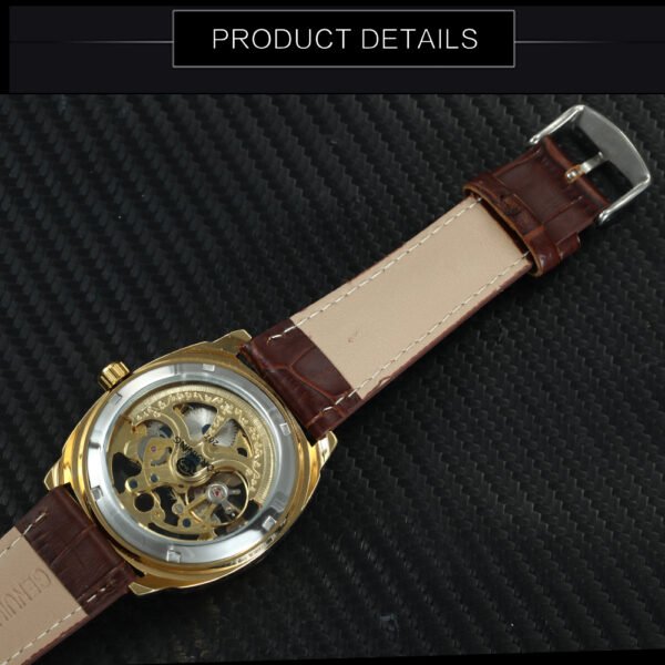 Retro Gold Watch Skeleton Luxury Carved Design 4