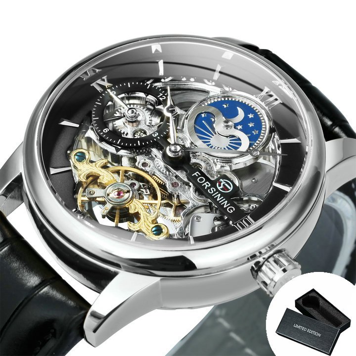 Forsining Gold Automatic Mechanical Luxury Skeleton Tourbillon FORSINING WATCHES OFFICIAL SITE