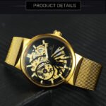 FORSINING Gold Skeleton Watch Men Luxury 5
