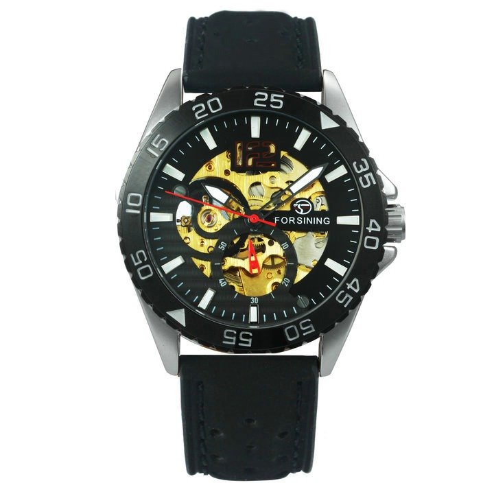 Forsining Military Sport Wristwatch Leather Strap Dress 12