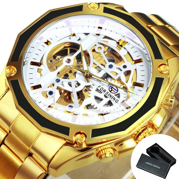 FORSINING Watch Gold Luxury Mechanical 8