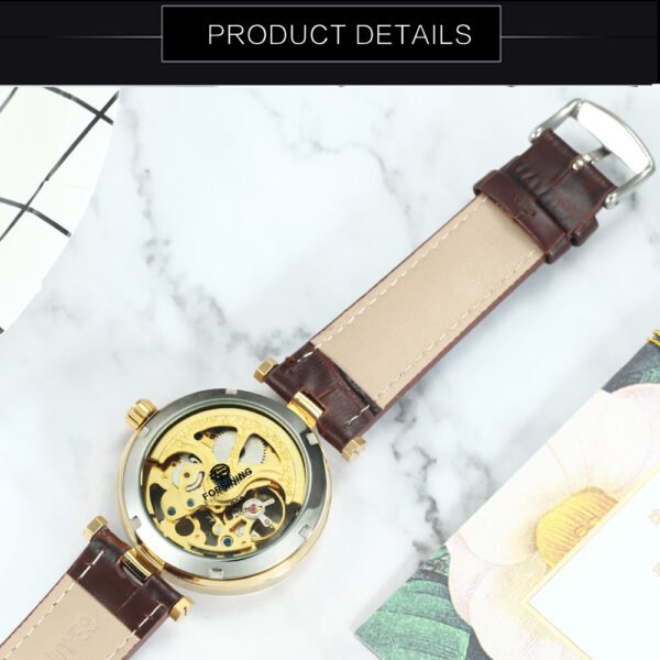 FORSINING Gold Watch Fashion Mechanical Wristwatch 4